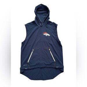 Nike Men's Dark Blue Sleeveless Hooded Denver Broncos Vest Size Large